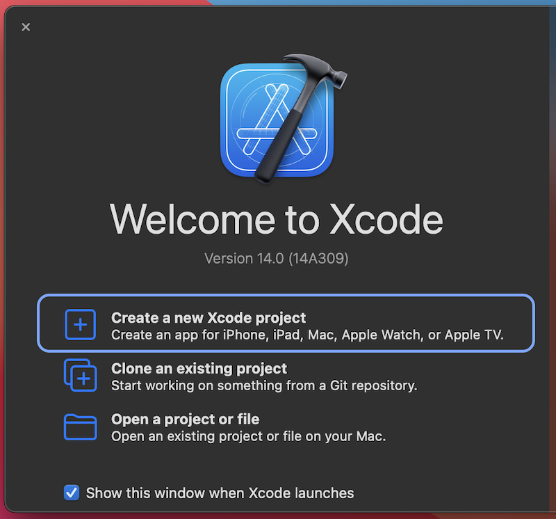 创建一个新的 Xcode 项目